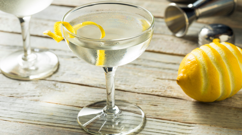 Martini with lemon twist