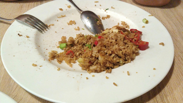 plate of leftover fried rice