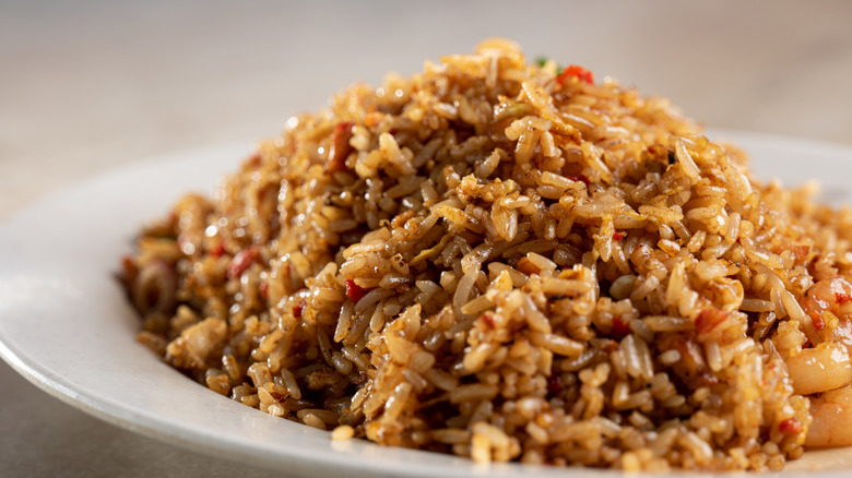 fried rice on white plate