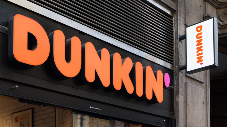 Dunkin' sign on a building