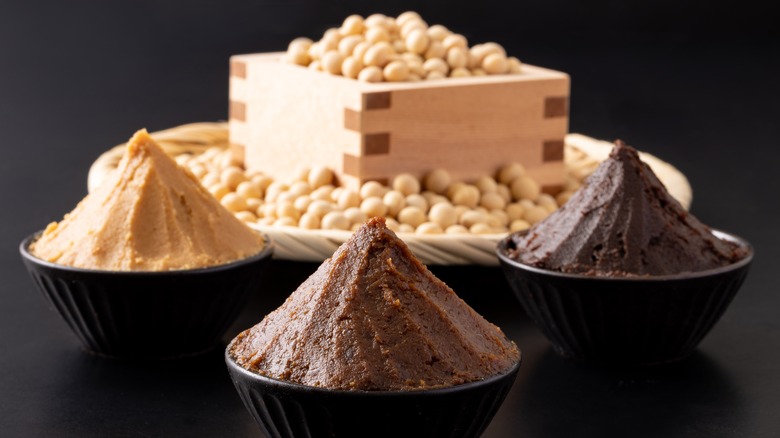 Different kinds of miso paste