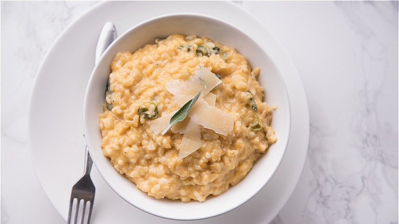 bowl of risotto with cheese