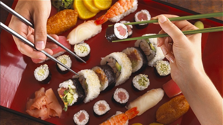 various types of sushi