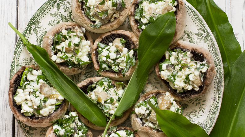 Platter of stuffed mushrooms