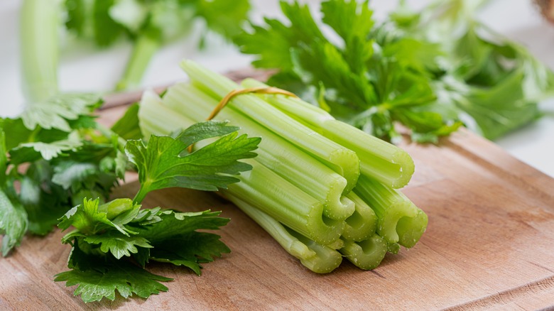 celery stalks and leaves