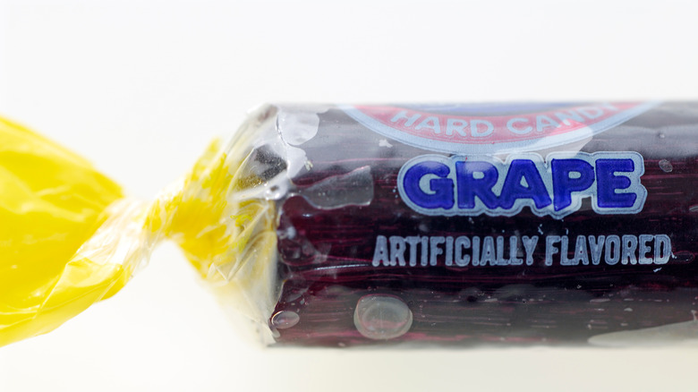 grape candy in wrapper