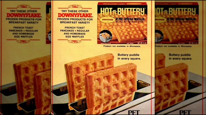 Downyflake hot-n-buttery toaster waffles ad