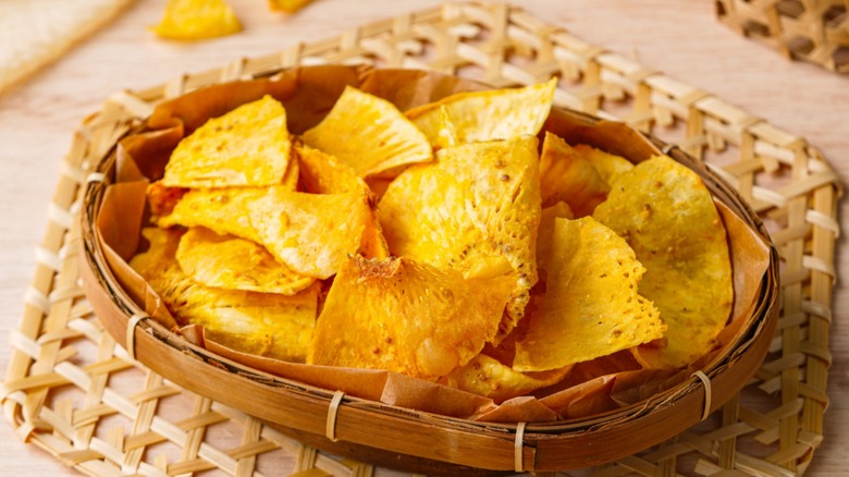 Basket of breadfruit chips