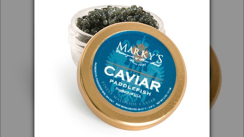 Tin of Marky's paddlefish caviar