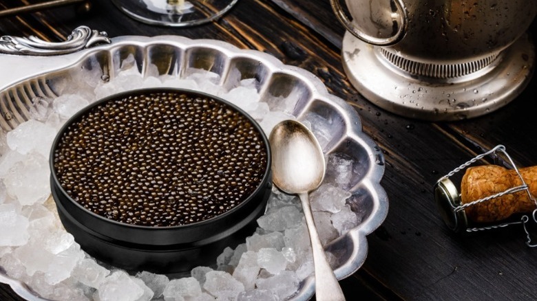 Marshallberg Farm caviar on ice