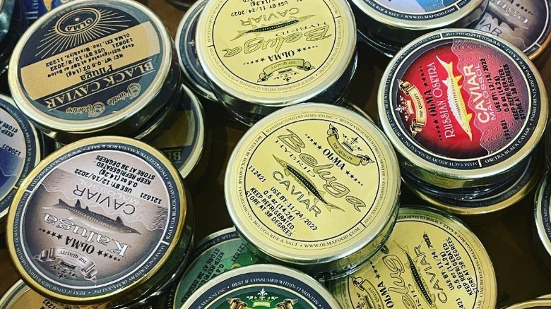 Many Olma Caviar tins