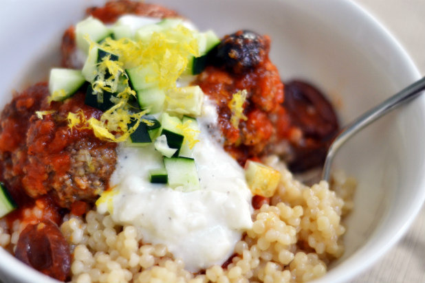 Greek Meatballs with Lemon Couscous