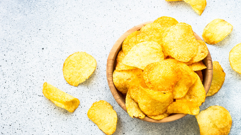 Bowl of potato chips