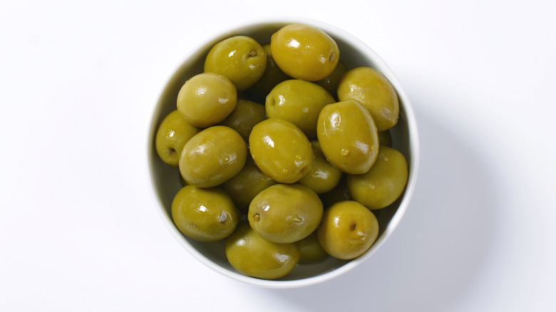 green olives in bowl