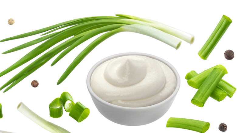 chives and mayonnaise