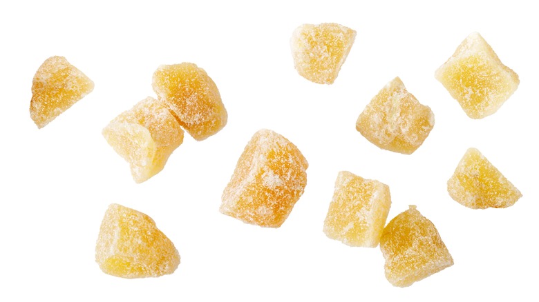 Candied ginger pieces