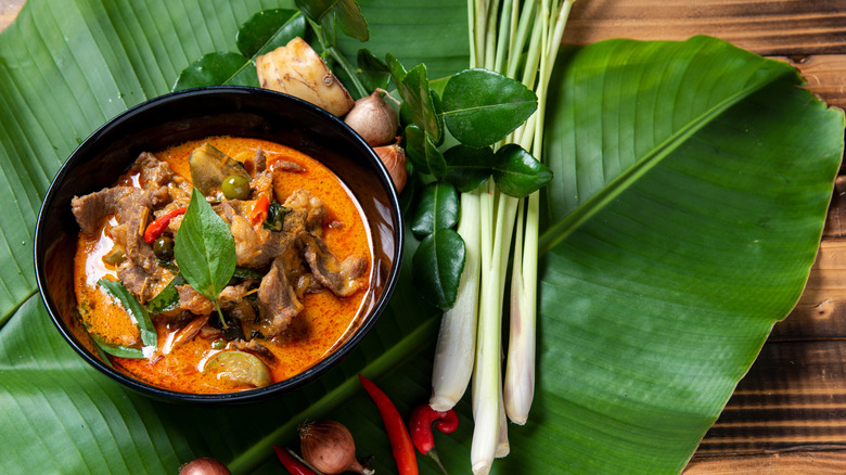 Thai beef curry and lemongrass