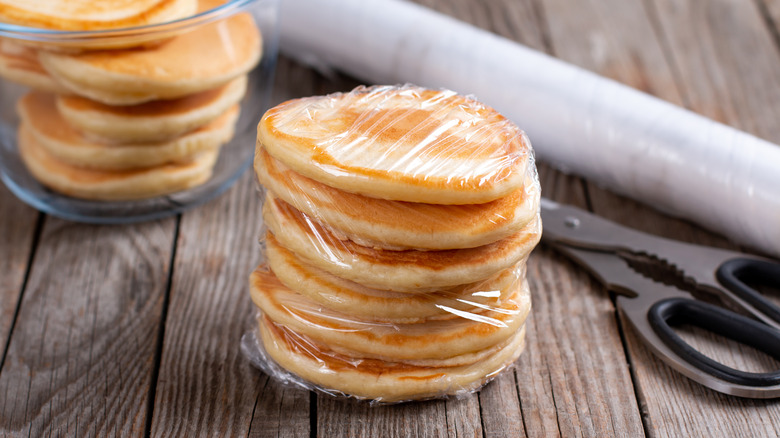 Prepackaged stack of pancakes