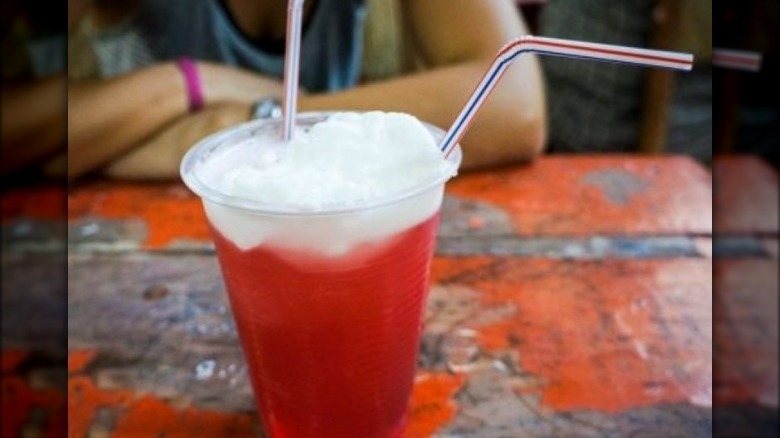 Red Terremoto in plastic cup