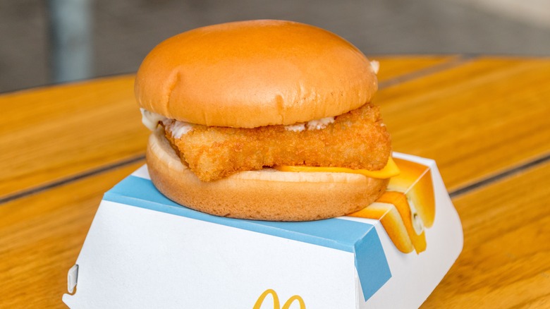 Mcdonald's filet-o-fish on box