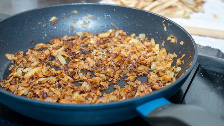 caramelized onions in pan