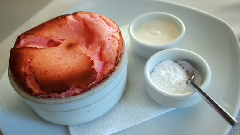 Overcooked strawberry soufflé
