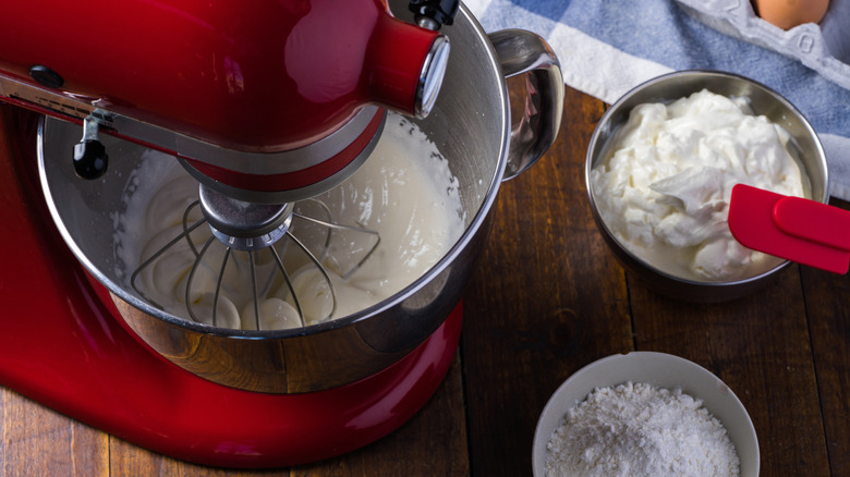 stand mixer with ingredients