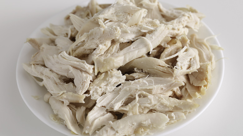 bowl of shredded chicken