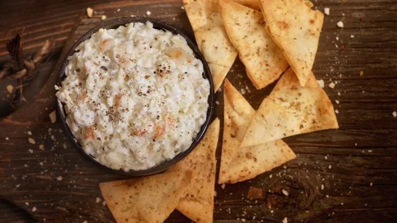 Crab dip with pita chips