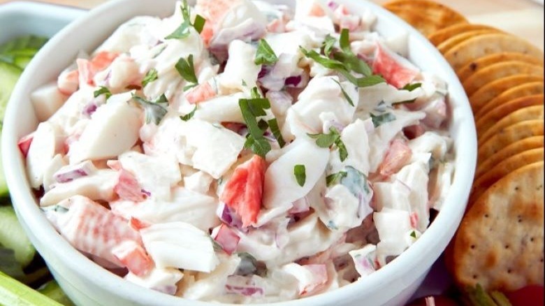 Seafood salad with imitation crab