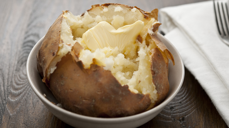 baked potato with butter