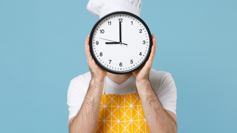 Chef with clock for face