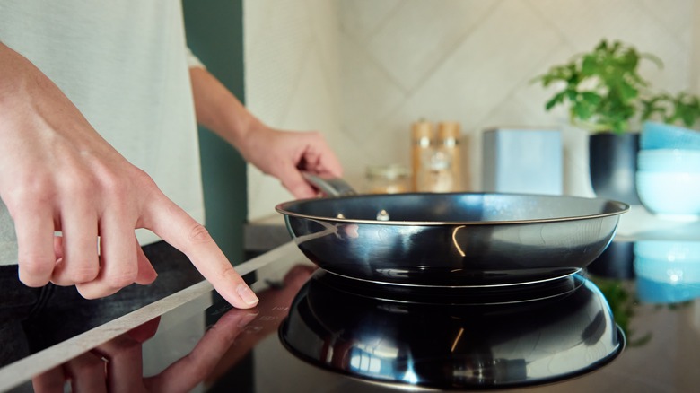 pan on electric stove