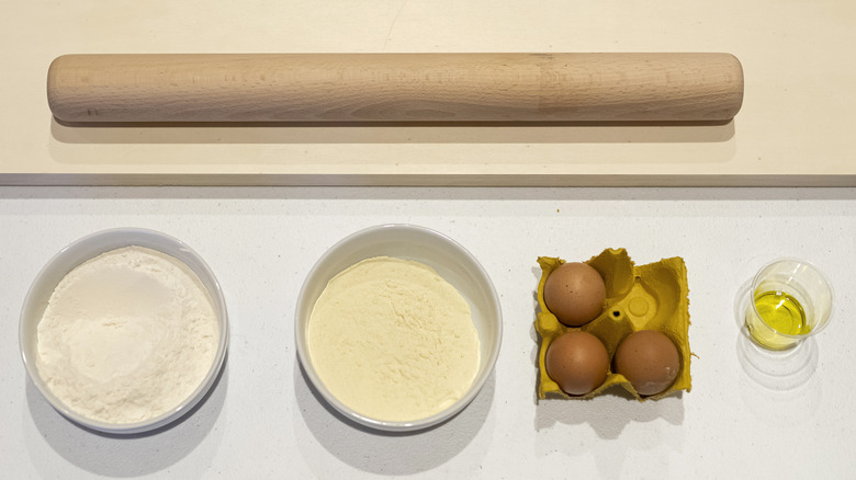 Ingredients for fresh pasta