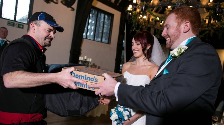 Domino's pizza delivered to wedding