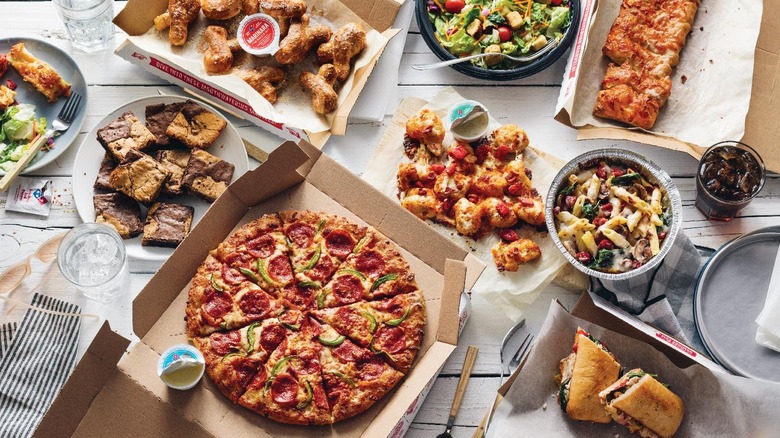 Food on table from Domino's