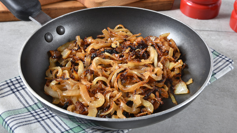 caramelized onions in pan