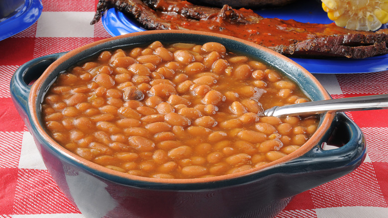 Bowl of Boston baked beans