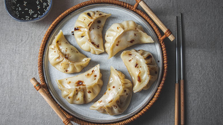 Dumplings on a plate