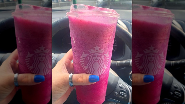 Bright pink Frozen Lemonade Refresher