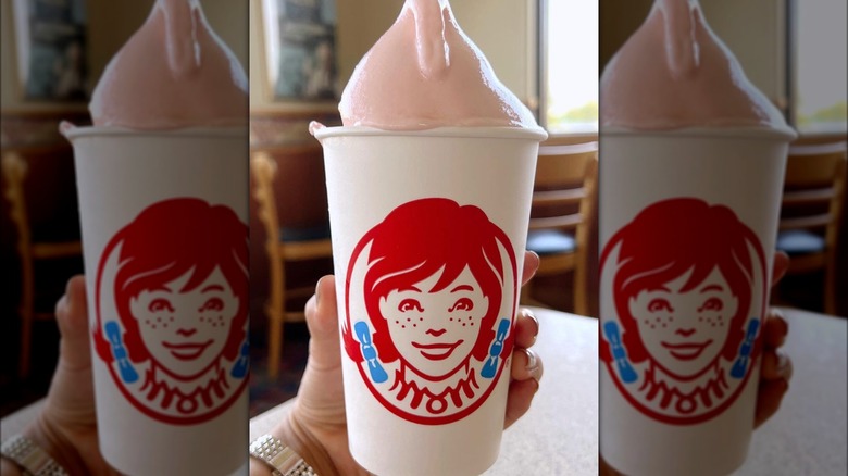 Cup of Wendy's Strawberry Frosty