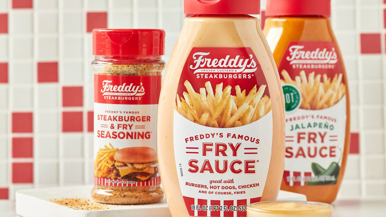 Freddy's sauces and seasoning jar