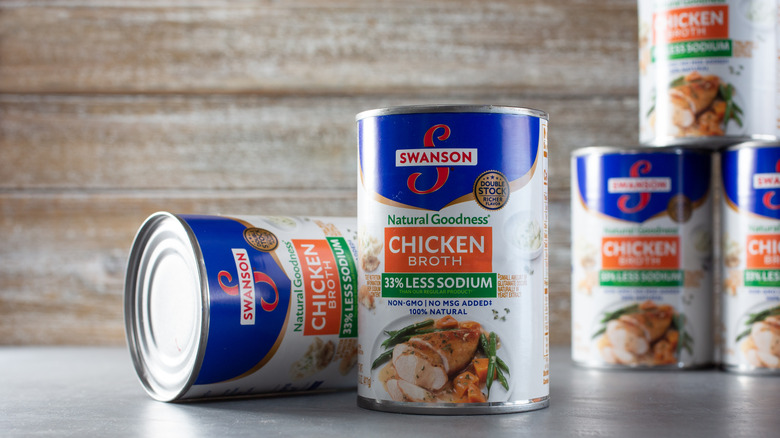 Swanson chicken broth cans
