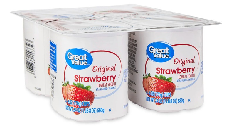 great value strawberry yogurt pots