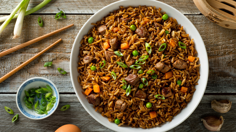 Bowl of beef and rice