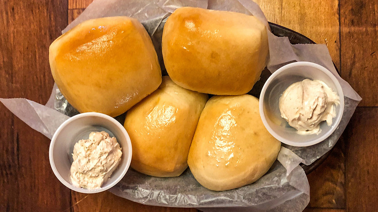 Dinner rolls in basket