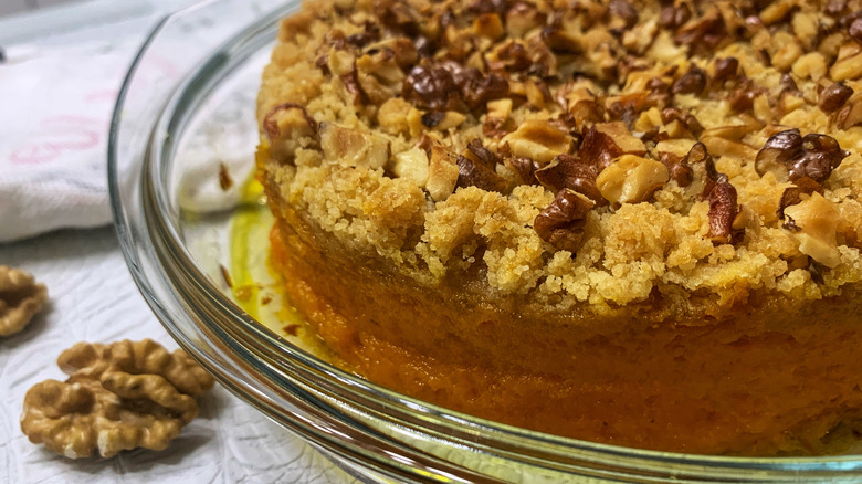 Sweet potato pie with nuts