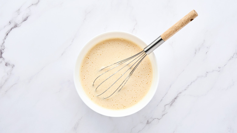 Pancake batter in bowl