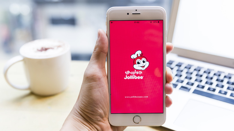 Jollibee app on phone