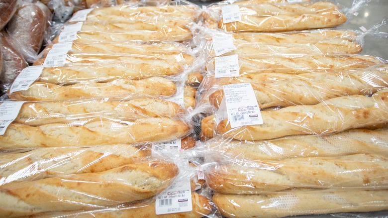 Bagged sticks of Costco French bread